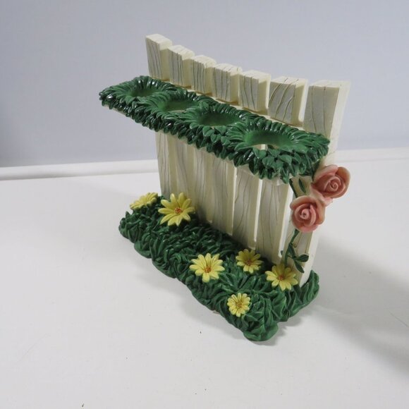 Kohl's Laura Ashley Fence Floral Garden Daisies Toothbrush Holder (pen holder) - Picture 1 of 12
